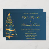 Chic Elegant Minimalistische Weihnachtsbaumhochzei Einladung (Vorne/Hinten)