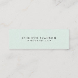 Chic Elegant Mint Green Minimalistisch Mini Visitenkarte