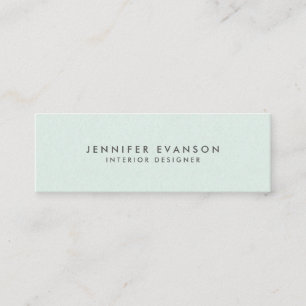 Chic Elegant Mint Green Minimalistisch Mini Visitenkarte