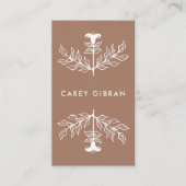 Chic Elegant Mocha Brown Lily Line Zeichnend CUSTO Visitenkarte (Vorderseite)