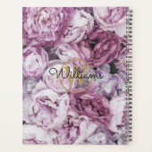 Chic Elegant Monogram Floral Gold 2023 Planer (Rückseite)