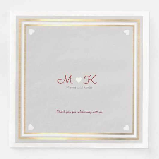 Chic Elegant Monogramm gefeiert Empfang Serviette (Vorderseite)