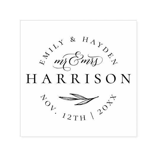 Chic Elegant Mr. & Mrs. Verheiratet Couple Wedding Permastempel (Design)