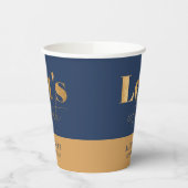 Chic Elegant Navy Gold Geburtstag Lass's Celebrate Pappbecher (Links)