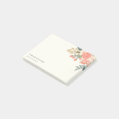 Chic Elegant Orange Blush Green Ambrosia Floral Post-it Klebezettel (angewinkelt)