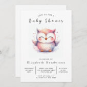 Chic Elegant Owl Baby Shower Einladung (Vorne/Hinten)