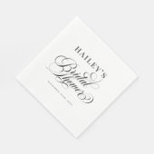 Chic Elegant Personalized Bridal Shower Serviette (Ecke)