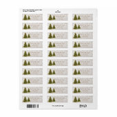 Chic Elegant, Pine Trees, Glittery Bokeh Label (Vorne)