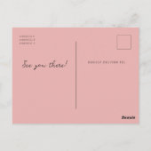Chic Elegant Pink Flamingo Minimalistisch Baby Dus Postkarte (Rückseite)