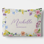 Chic Elegant Pink Lilac Wildblumen Bridesmaid Zubehörtasche (Vorderseite)