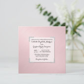 Chic Elegant Pink Silver Glitzer Metallic Wedding Einladung (Stehend Vorderseite)