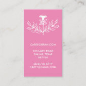 Chic Elegant Pink White Lily Line Zeichnend CUSTOM Treuekarte (Rückseite)