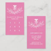 Chic Elegant Pink White Lily Line Zeichnend CUSTOM Treuekarte (Vorne/Hinten)