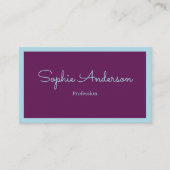 Chic Elegant Purple & Teal with QR Code  Visitenkarte (Vorderseite)