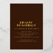 Chic Elegant Red Brown Geometric Wedding Gold Folieneinladung (Vorderseite)