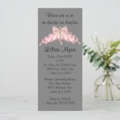 Chic Elegant Rosa Cross Taufe/Christening Einladung (Stehend Vorderseite)