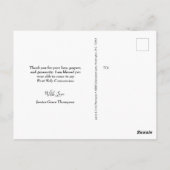 Chic Elegant Rosa Imitate Gold Cross Erste Kommune Postkarte (Rückseite)