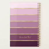 Chic Elegant Rosa Rose Mauve Eggplant Gold Planer (Rückseite)