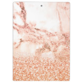 Chic Elegant Rose Gold Ombre Glitzer Marmor Klemmbrett (Rückseite)