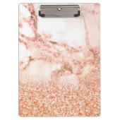 Chic Elegant Rose Gold Ombre Glitzer Marmor Klemmbrett (Vorderseite)