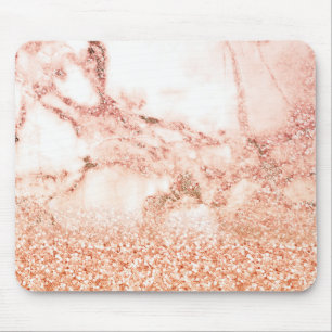 Chic Elegant Rose Gold Ombre Glitzer Marmor Mousepad