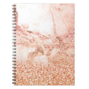 Chic Elegant Rose Gold Ombre Glitzer Marmor Notizblock