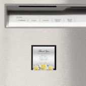 Chic Elegant Rose Silver Wedding Vielen Dank Magnet (In Situ (Geschirrspüler))