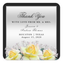 Chic Elegant Rose Silver Wedding Vielen Dank