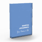 Chic Elegant Schlicht Stilvoll Blau Minimalistisch Fotoblock (Links)