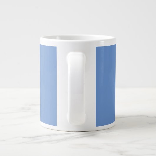 Chic Elegant Schlicht Stilvoll Blau Minimalistisch Jumbo-Tasse (Rückseite)