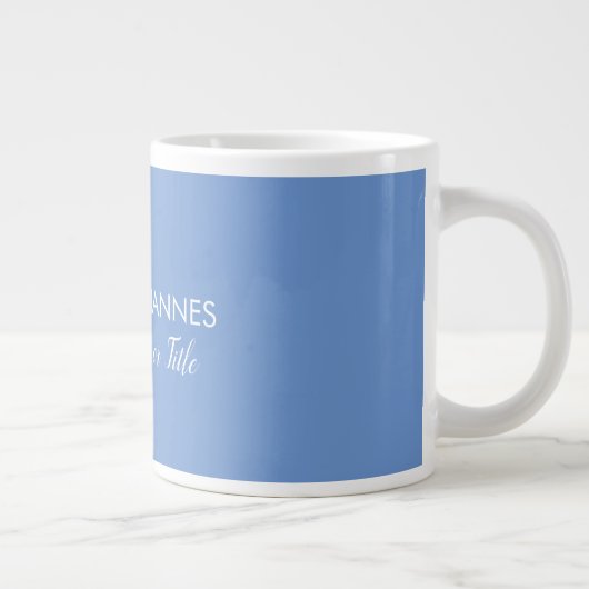 Chic Elegant Schlicht Stilvoll Blau Minimalistisch Jumbo-Tasse (Rechts)