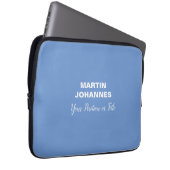Chic Elegant Schlicht Stilvoll Blau Minimalistisch Laptopschutzhülle (Vorne Rechts)