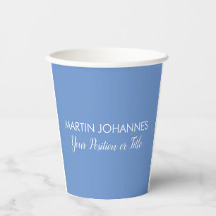 Chic Elegant Schlicht Stilvoll Blau Minimalistisch Pappbecher