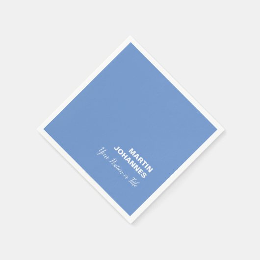 Chic Elegant Schlicht Stilvoll Blau Minimalistisch Serviette (Ecke)