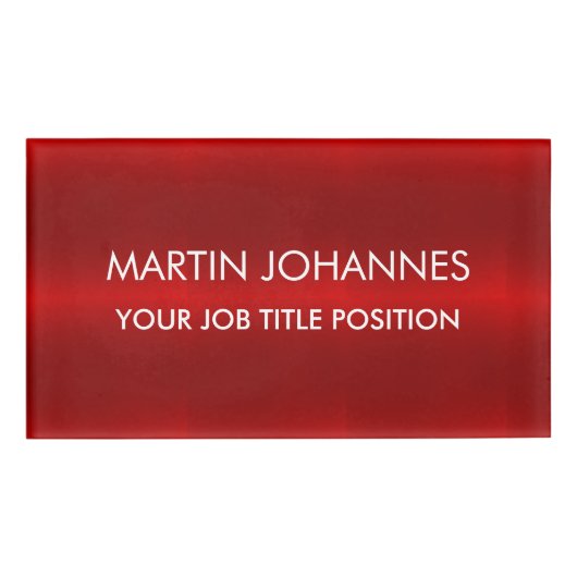 Chic Elegant Schlicht stilvoll Namenschild (Vorderseite)