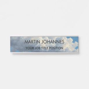 Chic Elegant Schlicht Stylish Blue Sky & Clouds Türschild