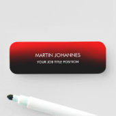 Chic Elegant Schlicht Stylish Red Black Namensschild (Beispiel)