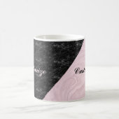 Chic Elegant Schwarz Rosa Marmor Personalisiert Kaffeetasse (Mittel)