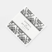 Chic Elegant Schwarz-weiß Damask Wedding Serviette (Ecke)