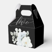Chic Elegant Schwarz-Weiß-Hochzeit Geschenkschachtel (Rückseite)