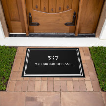 Chic Elegant Schwarz-weiß House Number Street Name