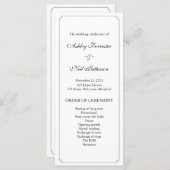 Chic Elegant Schwarz-weiß Wedding Program Programm (Vorne/Hinten)