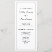 Chic Elegant Schwarz-weiß Wedding Program Programm (Vorderseite)