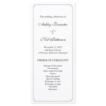 Chic Elegant Schwarz-weiß Wedding Program