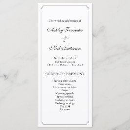 Chic Elegant Schwarz-weiß Wedding Program Programm