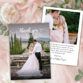 Chic Elegant Script 2 Foto Hochzeit Danke Karte