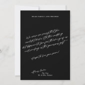 Chic Elegant Script Black 3 Foto Wedding Dankeskarte (Rückseite)