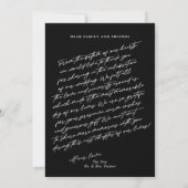 Chic Elegant Script Black 3 Foto Wedding Dankeskarte (Rückseite)