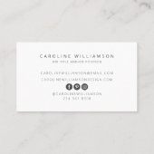 Chic Elegant Script Calligraphy Social Media Icon Visitenkarte (Rückseite)