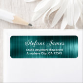Chic Elegant Script Metallic Aquamarin Label (Insitu)